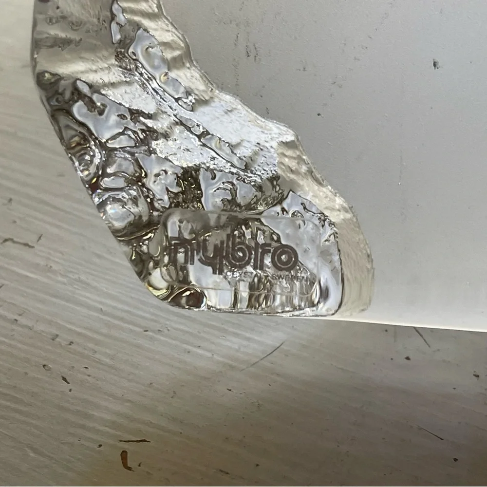 Signed Nybro Crystal of Sweden Horse Head Sculpture - Hand Made Reverse image - Picture 4 of 11